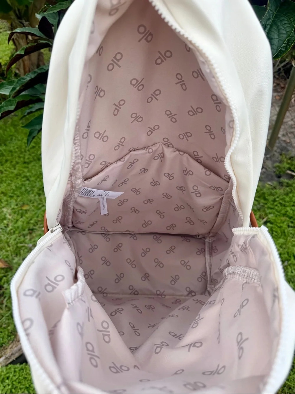 ALO YOGA Cream and Brown Two-Tone Backpack